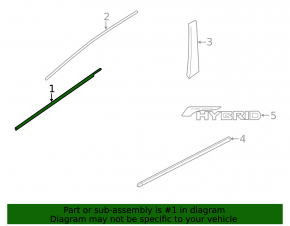 Door-glass molding, central front right, Nissan Rogue 14-20, chrome