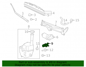 Rear Window Washer Motor Toyota Sienna 11-20