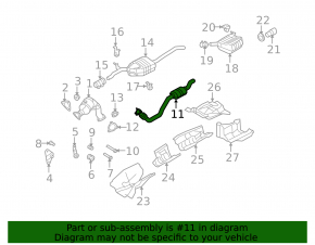 Exhaust line middle part Audi A4 B8 13-16 rest 2.0T is dented