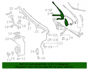 Wiper arm right Mercedes C-class W205 15-21
