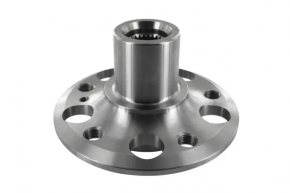 The rear left hub of the Mercedes W211 is rusty