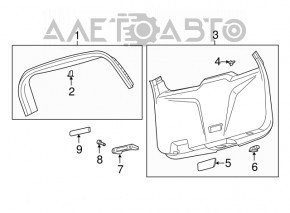 Lower tailgate trim Ford Explorer 11-15 black