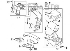 Air duct for turbine Lincoln MKC 15- 2.0T type 3