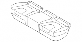 Rear seat row 2 Ford Edge 15-24 black cloth