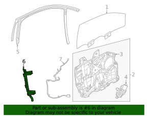 Front Left Door Glass Guide Ford Mustang Mach-E 21-23