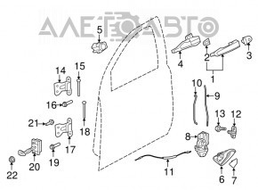Chevrolet Volt 11-15 keyless outer front right door handle