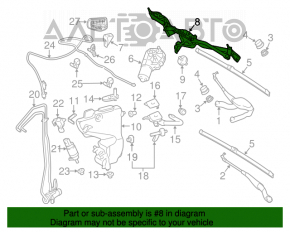 Mercedes W211 windshield wiper linkage with motor