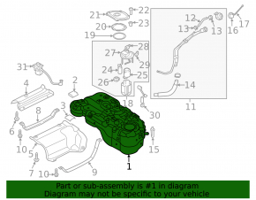 Fuel tank Hyundai Tucson 16-21 AWD