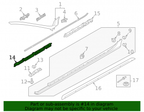 Door sill bracket right Volvo V90 17-22 usa central part