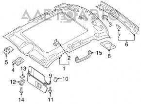 Left visor Audi Q7 16- black, without hook