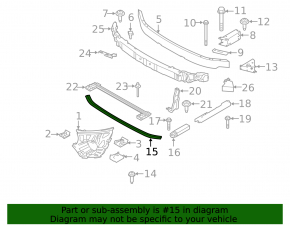 Reinforcement of the front bumper lower beam Mini Cooper Countryman F60 17-24 offroad pkg