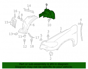 Mudguard front right rear part BMW X5 E70 07-13