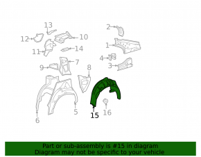 Rear right fender liner for Lexus LS460 LS600h 07-12