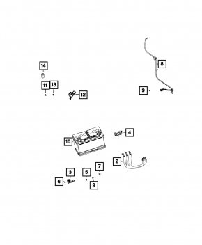 Positive terminal Jeep Grand Cherokee WK2 16-21 without stop-go