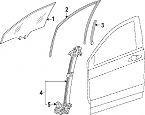 Window lifter with motor front left Honda CRV 23-