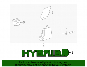 Toyota Venza 2021 HYBRID front left fender emblem