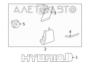 Emblem lettering HYBRID front left wing Toyota Venza 21-21 fracture