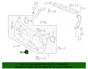 Kia Sportage 19-22 black inner trunk handle
