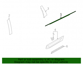 Mitsubishi Outlander 22-25 chrome door-glass molding, central rear right