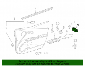 Front left window lift control Toyota Prius 50 21-22
