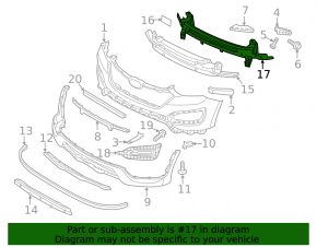 Front bumper reinforcement for Hyundai Santa FE Sport 2013-2016 pre-rest USA