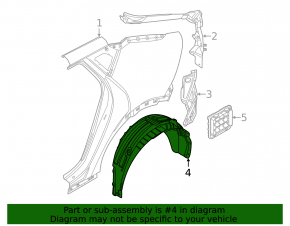 Rear right fender liner for Kia EV6 22-24 GT, GT-Line