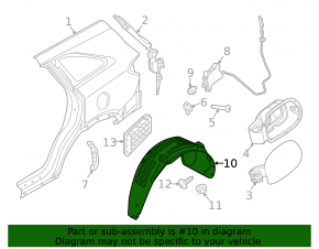 Rear right mudguard Kia Sorento 19-20