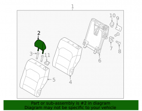 Kia Niro 17-22 HEV rear left headrest, PHEV cloth, gray