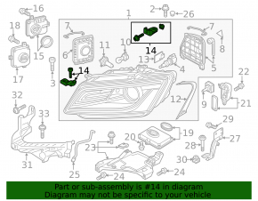 Upper left headlight mount repair kit Audi Q5 8R 09-17