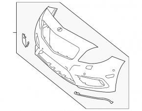 Front bumper bare Mercedes CLA 14-16 pre-rest without parking sensors