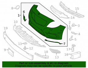 Front bumper bare Mercedes CLA 14-16 pre-rest without parking sensors