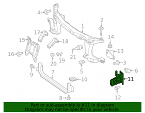 Front bumper lower reinforcement bracket, right, Mercedes Metris W447 16-23