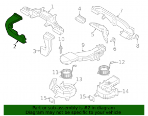 Battery Cooling Duct Front Right Ford Fusion mk5 13-20 Plug-in