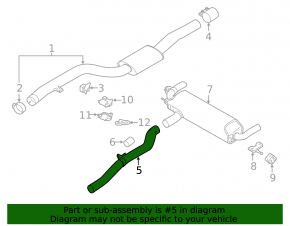 Exhaust pipe rear part BMW 7 G12 16-22 B58
