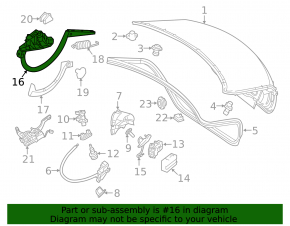 Left trunk lid hinge for Mercedes W213 E 17-23