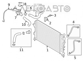 Upper cooling pipe Hyundai Kona 18-21 2.0 on the cylinder head