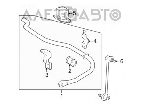 Rear stabilizer mounting bracket right Lexus RX400h 06-09 AWD complete 3 parts