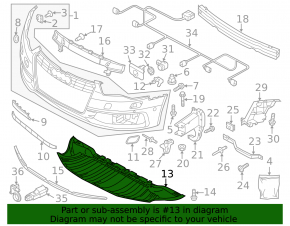 Front bumper protection Audi A6 C7 12-15 prerest