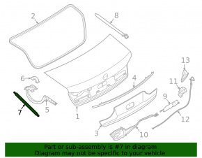 Trunk lid actuator left BMW 7 G11 G12 16-19
