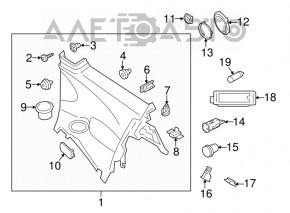 Rear seat trim left Mini Cooper F56 3d 14-24 black