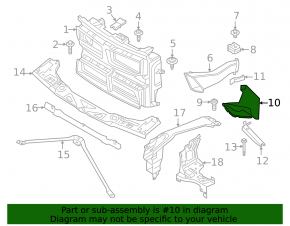 Additional radiator air duct for BMW X1 F48 20-22 rest, B46