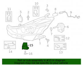 Left lower headlight mount for Toyota Prius V 15-17