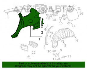 Rear left wing Toyota Highlander 20-