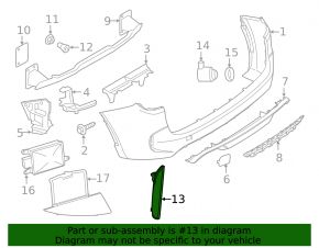 Rear right reflector for BMW X5 F15 14-18 M