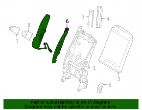 Rear seat, 2nd row, right, Toyota Sienna 21-22, with airbag, gray leather, 8 seats, for cleaning, with headrest
