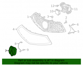 2019-24 Acura RDX grille emblem with surround view