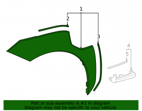 Front right fender arch trim for Toyota bZ4X 22-26