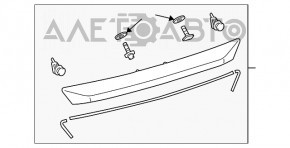 Trunk door molding Lexus RX350 RX450h 10-15 chrome under the camera, scratch