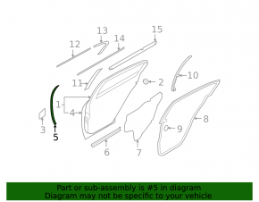 Door seal rear right Infiniti G25 G35 G37 4d 07-13 front