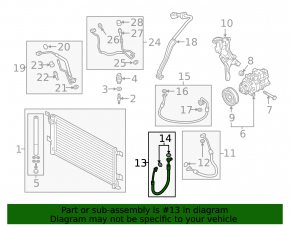 Air conditioning condenser-heater pipe for Audi A4 B9 17-25 2.0T